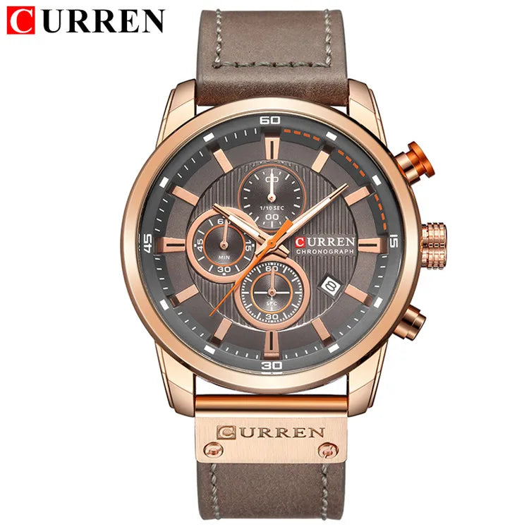 CURREN Marca Reloj Hombre Cuero Deportes Relojes Hombre Ejército Militar Reloj de Pulsera de Cuarzo Cronógrafo Reloj Masculino Relogio Masculino