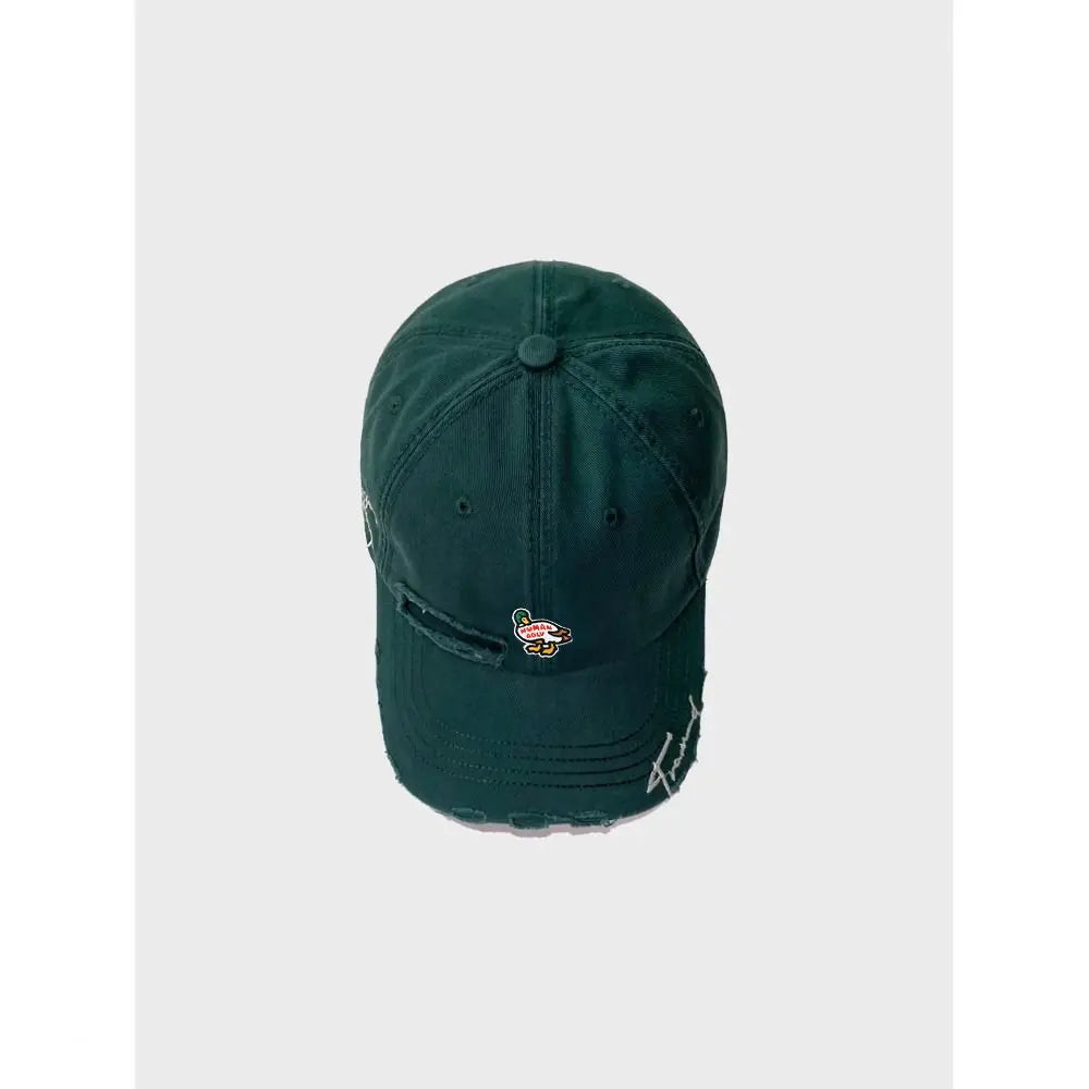 Human Made UV Protection Distressed Cap, Vintage Washed Embroidered Street Hat for Women