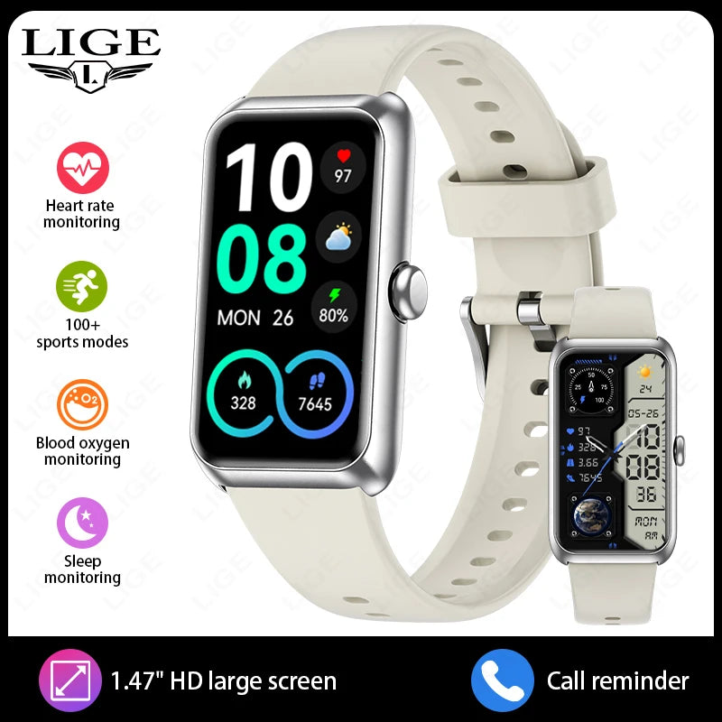 2026 Nuevo Smartwatch de 1.47 pulgadas con oxígeno en sangre, frecuencia cardíaca, monitoreo de salud del sueño, notificaciones y pulsera para múltiples deportes