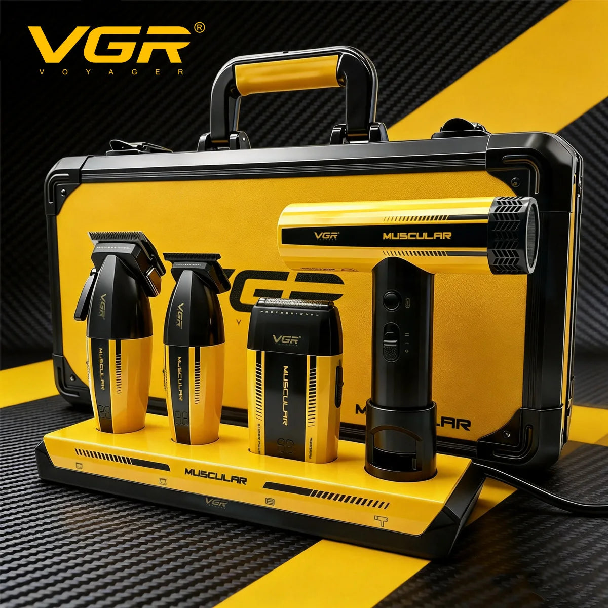 VGR V-285 S4 Cortapelos Inalámbrico Máquina de corte profesional Recortador de barba Afeitadora eléctrica Secador de pelo sin aspas Portátil Recortador para hombres