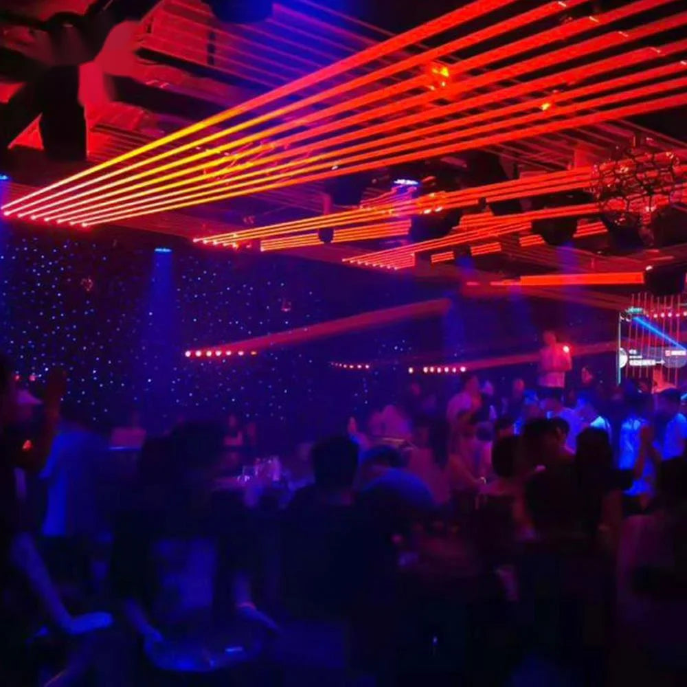 Proyector Láser DJ de 8 Ojos, Barra de Luz Láser Roja de 8X500mw, Luces de Cabeza Móvil con Control DMX, Iluminación de Discoteca para Escenario, Fiestas y Espectáculos