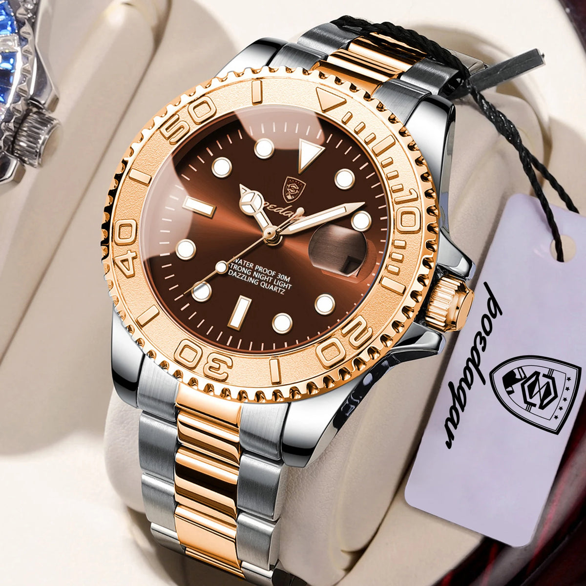 POEDAGAR Casual Fashion Man Wristwatch Waterproof Luminous Date Exquisite Men Watch Stainless Steel Classic Men's Quartz Watches