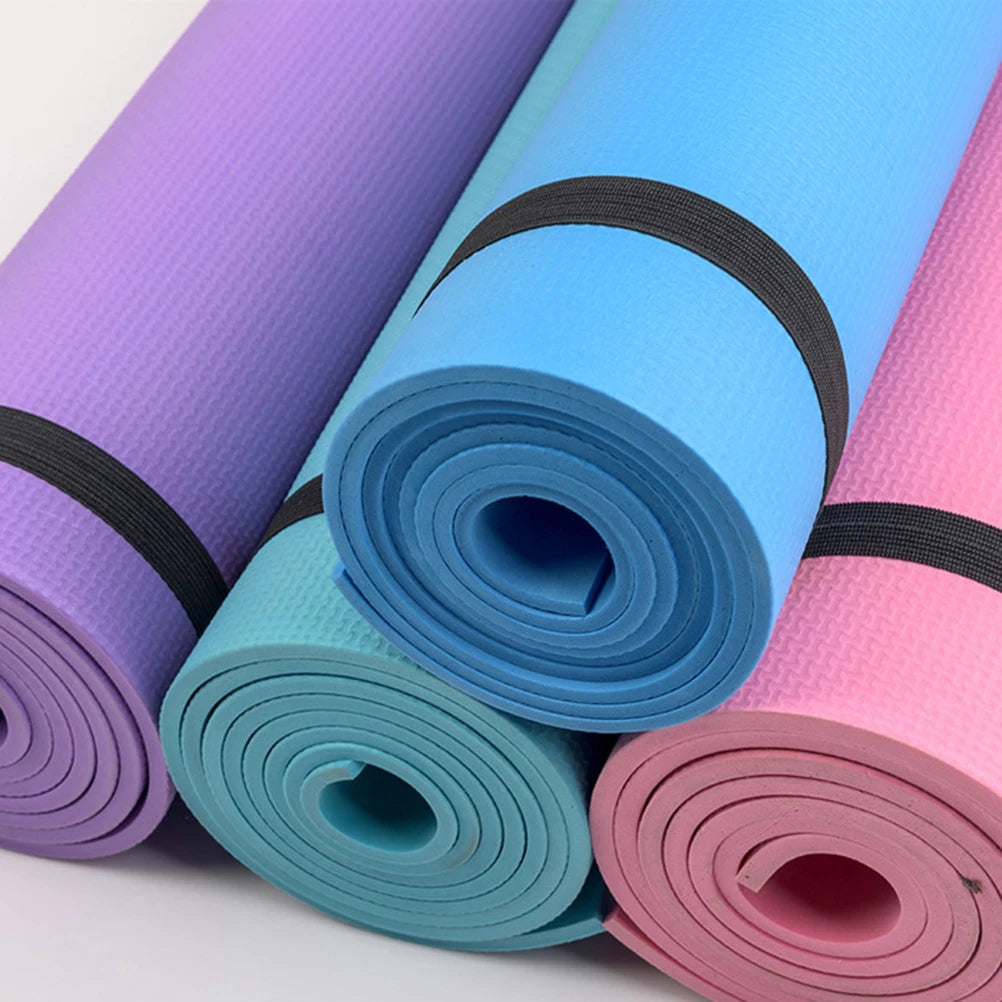 Esterilla de yoga EVA de 4 mm, esterilla de fitness antideslizante, esterilla delgada para yoga, esterilla para ejercicios en casa, gimnasio y pilates, esterilla de fitness.