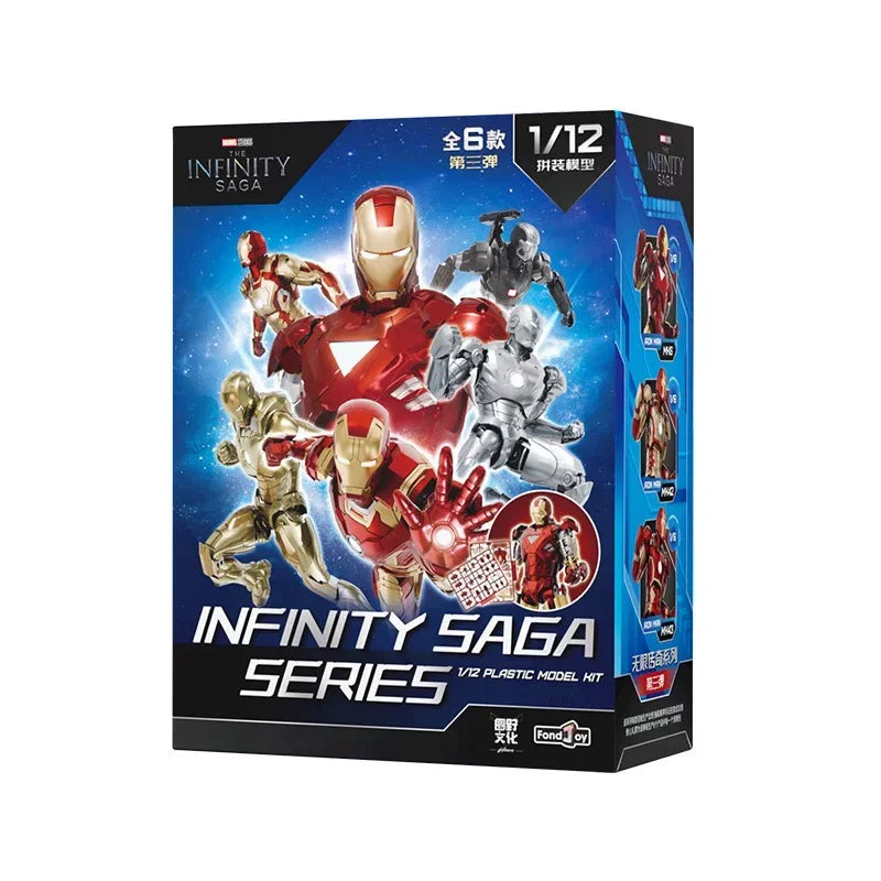 Fondjoy Marvel 1:12 Serie de Montaje 3 Iron Man 3 Mk3 Figura de Acción Caja Sorpresa Vengadores Saga Infinita Modelo Coleccionable Juguete Regalo