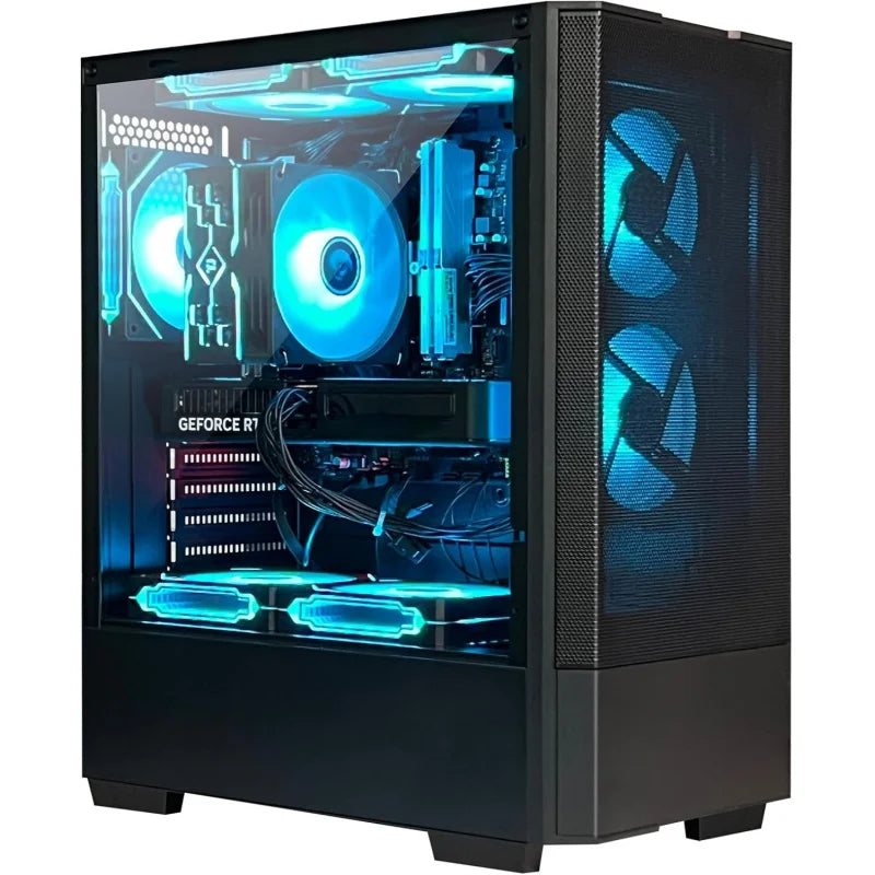 PC de Escritorio - R7 5700X GeForce RTX 5060 8GB, 32GB DDR4 RAM, 1TB NVMe SSD, Refrigeración ARGB, Computadora para Juegos Preensamblada