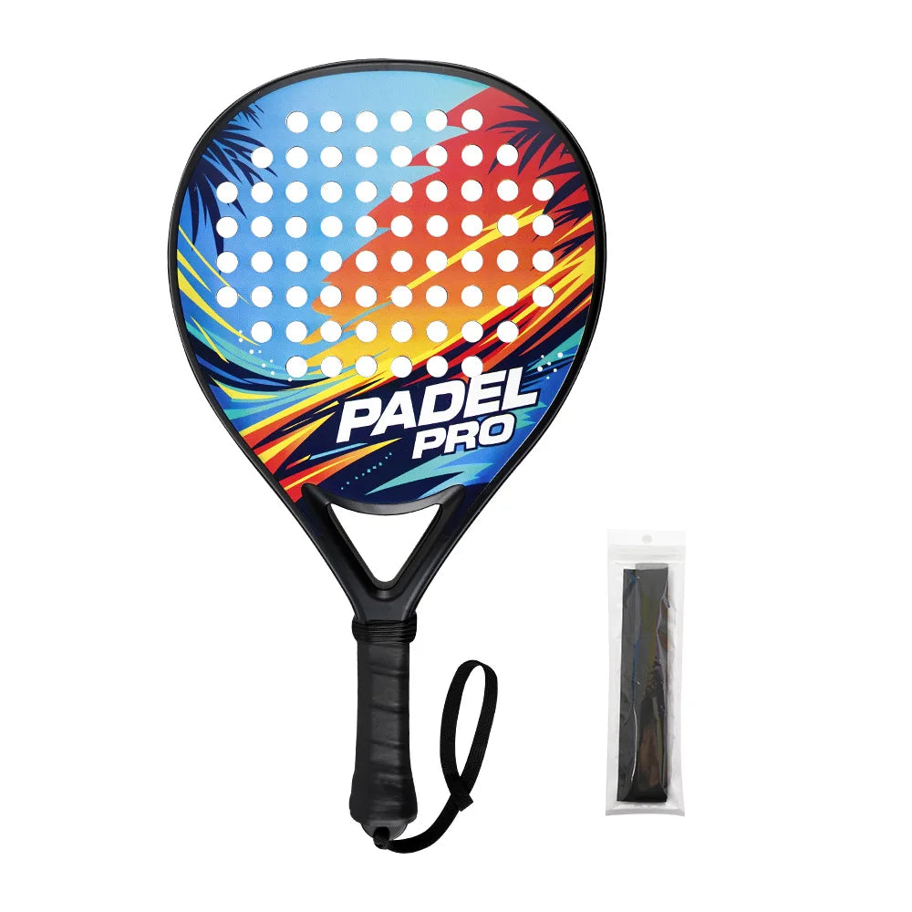 Raqueta de Pádel Ligera WNONSO, Forma Redonda Duradera, Núcleo de EVA Suave, Gran Absorción de Impactos, Máximo Confort y Control
