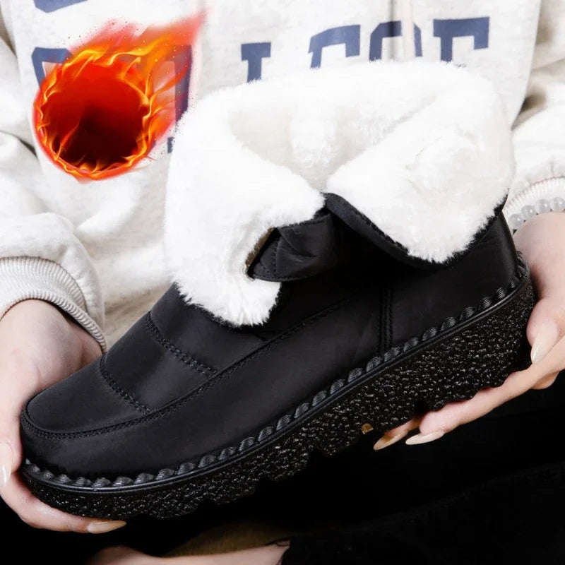 Botas De Mujer antideslizantes impermeables Botas De nieve De invierno zapatos De plataforma para Mujer Botas De tobillo cálidas zapatos acolchados De algodón Botas De Mujer