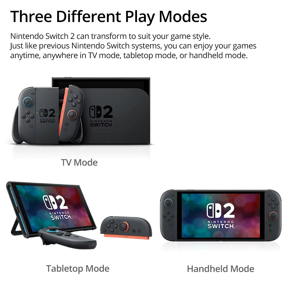 Consola de Juegos Nintendo Switch 2 Versión Original de la UE, 256 GB de Almacenamiento, Consola de Juegos Portátil NS2, Pantalla Táctil LCD de 7.9 Pulgadas, Diseño Magnético, Frecuencia de Imagen de hasta 120 fps, Resol