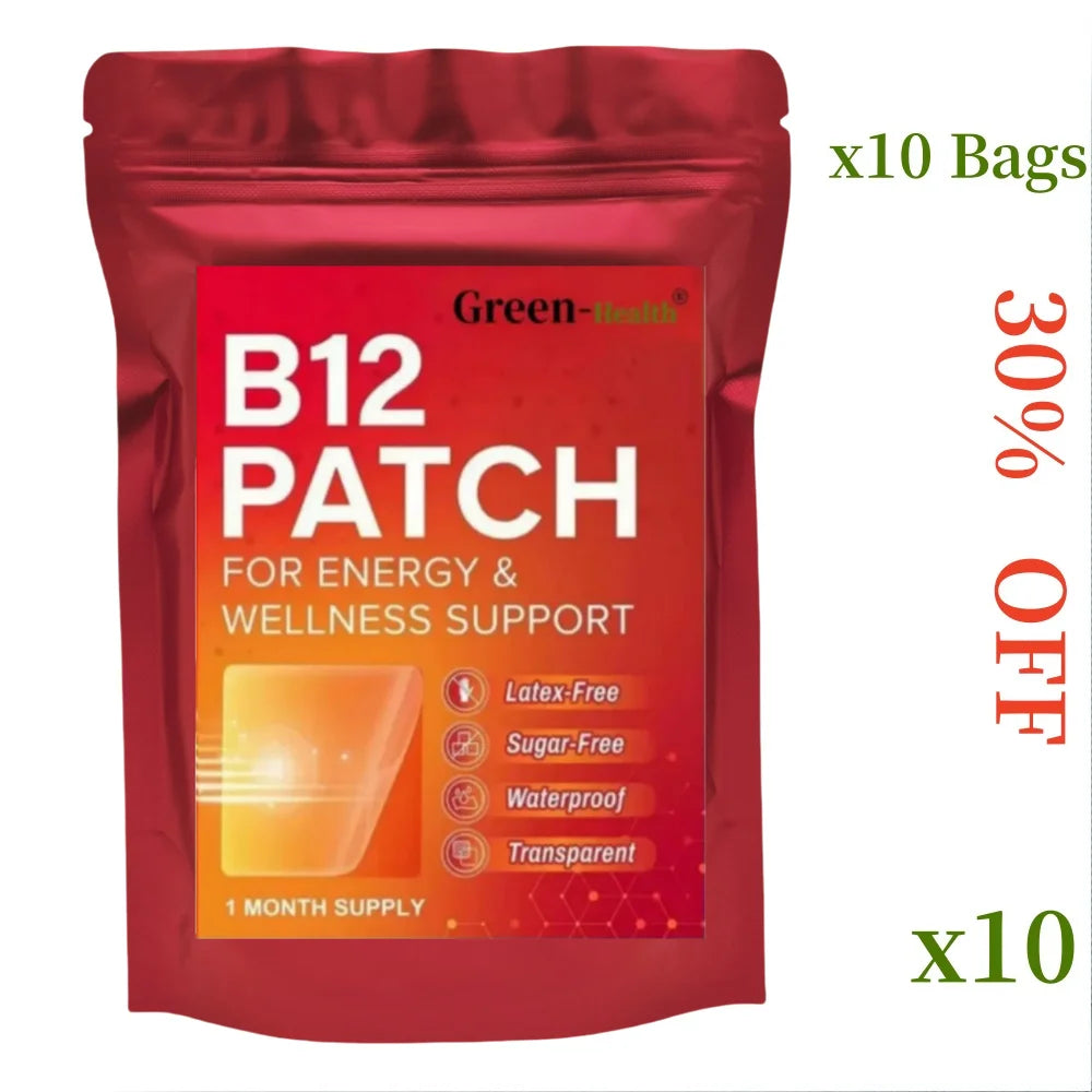 Parche B12 diario Mezcla natural autoadhesiva transdermica 30 unidades por 1 mes Suministro de parches de vitamina B12