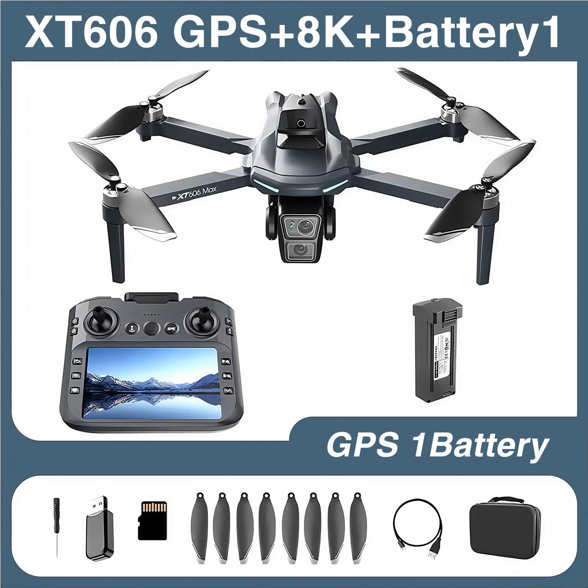 Dron XT606 MAX 3 baterías Cámara profesional 4K 8K HD FPV con pantalla Dron con evitación de obstáculos 360° Juguetes cuadricóptero Drones regalos