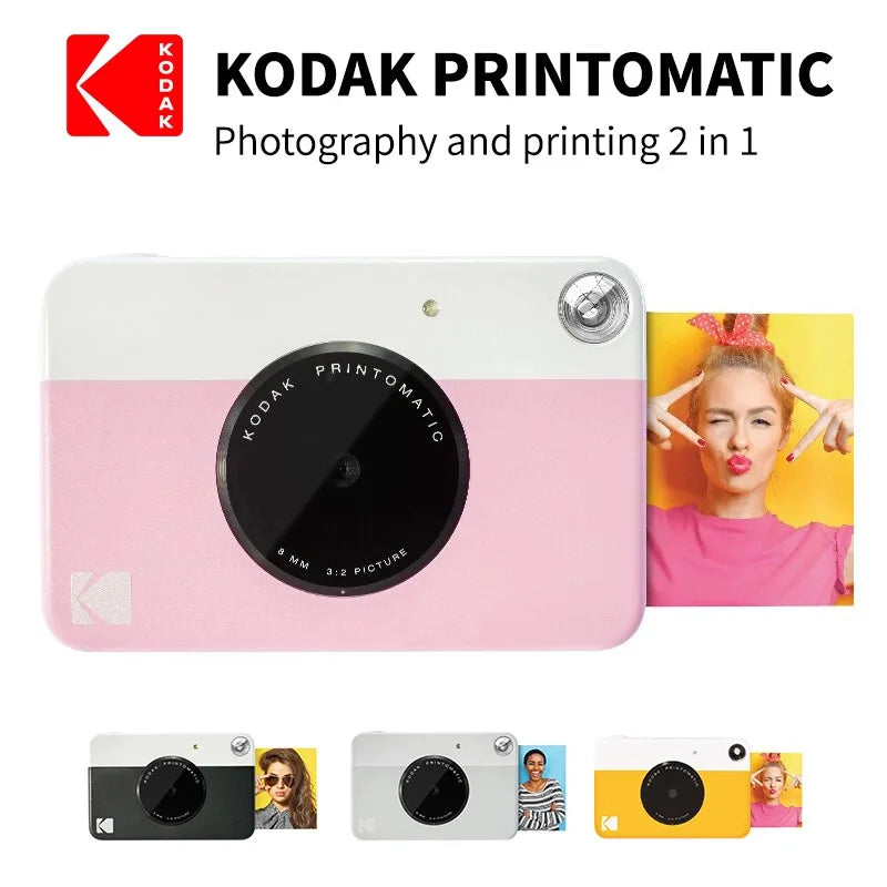 KODAK Printomatic nueva cámara de impresión instantánea Digital ZINK impresión sin tinta Color papel fotográfico impresión Flash + juego de 40 películas