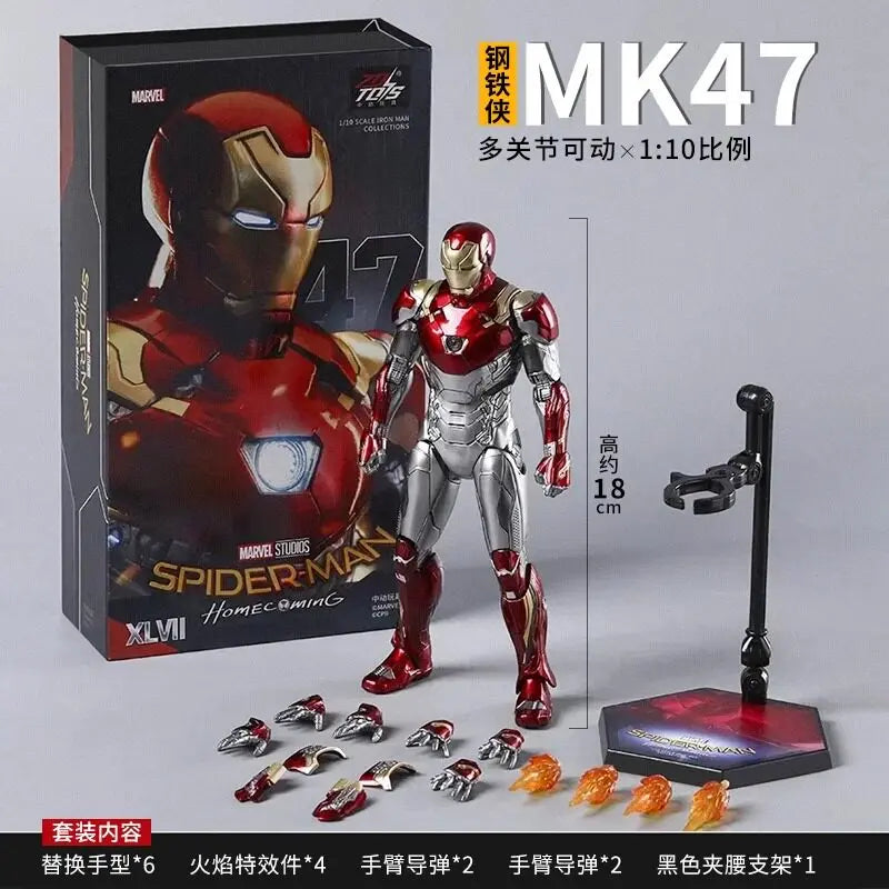 Figura de acción Iron Man Mark 50, modelo coleccionable de lujo con articulaciones completas y accesorios reemplazables, ideal para que los fanáticos del anime lo coleccionen.