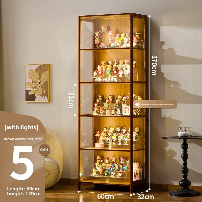 Vitrina de exhibición de madera maciza con puerta de vidrio de lujo, a prueba de polvo, diseño para modelos de cajas ciegas, gabinete de almacenamiento.
