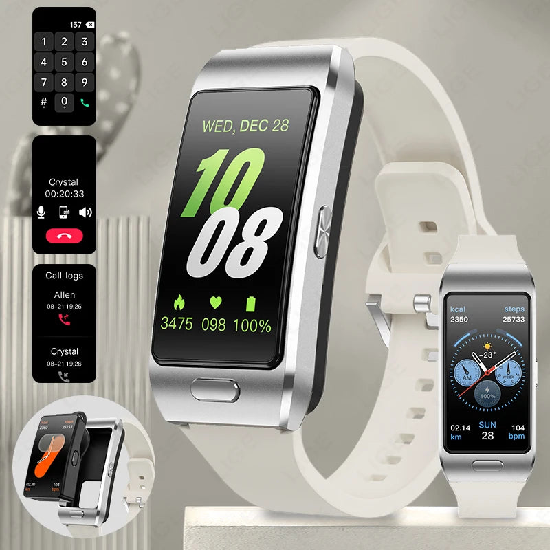 Reloj inteligente LIGE 2 en 1 con auriculares TWS de 1,57" para hombre y mujer, reloj deportivo de fitness con GPS, ECG, frecuencia cardíaca, llamadas Bluetooth y música