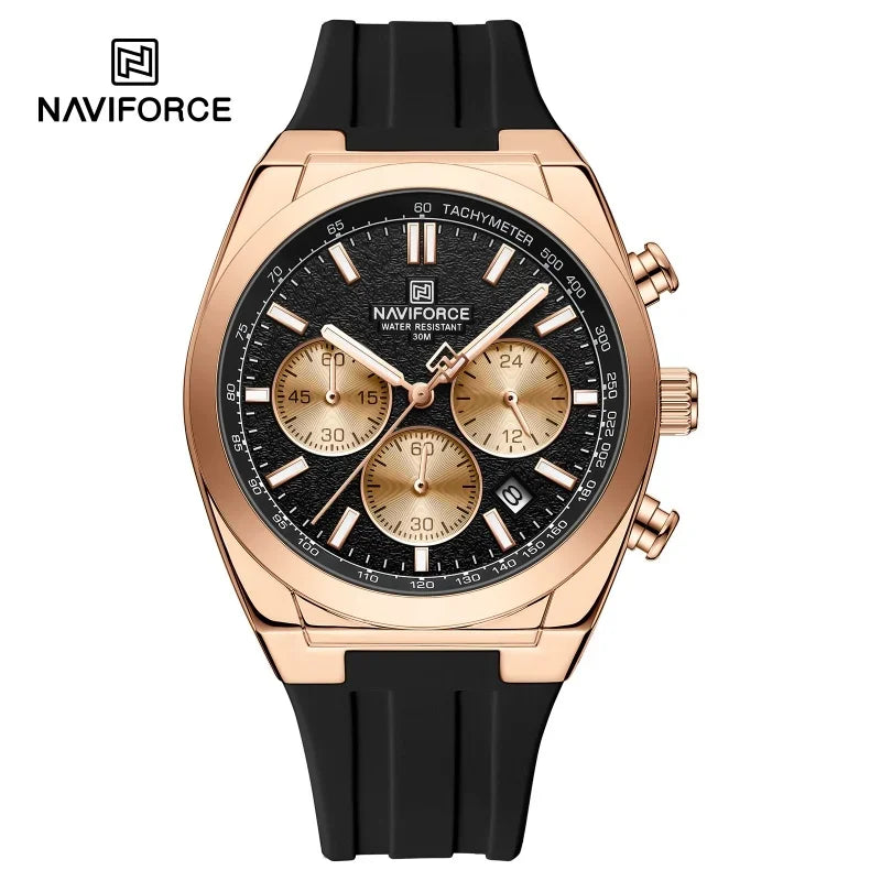 Reloj de pulsera NAVIFORCE para hombre, de cuarzo, moderno y de lujo, deportivo, con pantalla de 24 horas, ventana de fecha, cronógrafo y resistente al agua, regalo para hombre