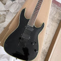 Guitarra Eléctrica Negra Brillante de Alta Calidad, Instrumentos de Cuerda, 6 Cuerdas