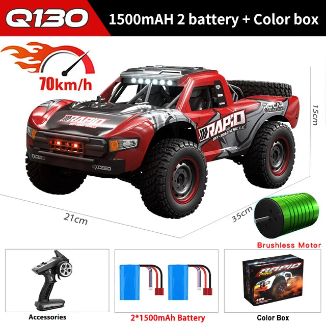 Coche teledirigido WLtoys Q130 1:14 2.4G todoterreno, furgoneta de escalada, modelo de carreras RC con motor de escobillas de alta velocidad, juguete por control remoto, regalo