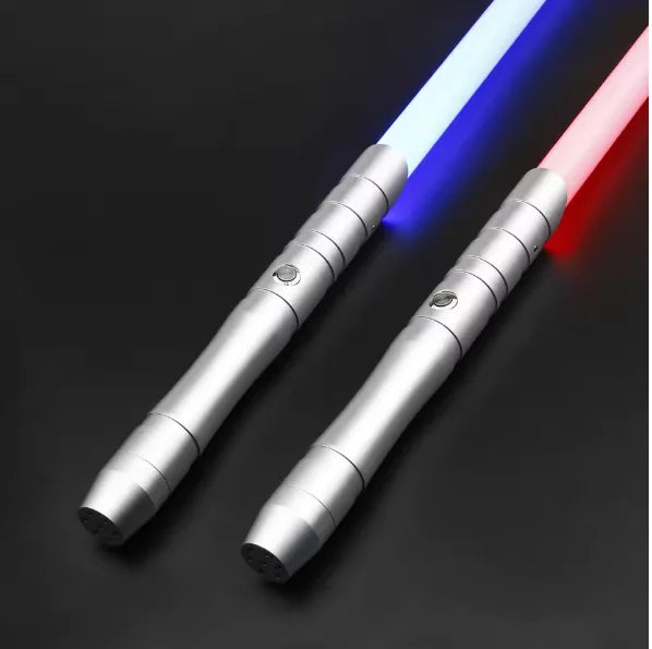 TXQSABER Sable de luz de duelo doble pesado, espada con movimiento fluido, empuñadura de metal con correa, entrenamiento Jedi, cosplay para niños