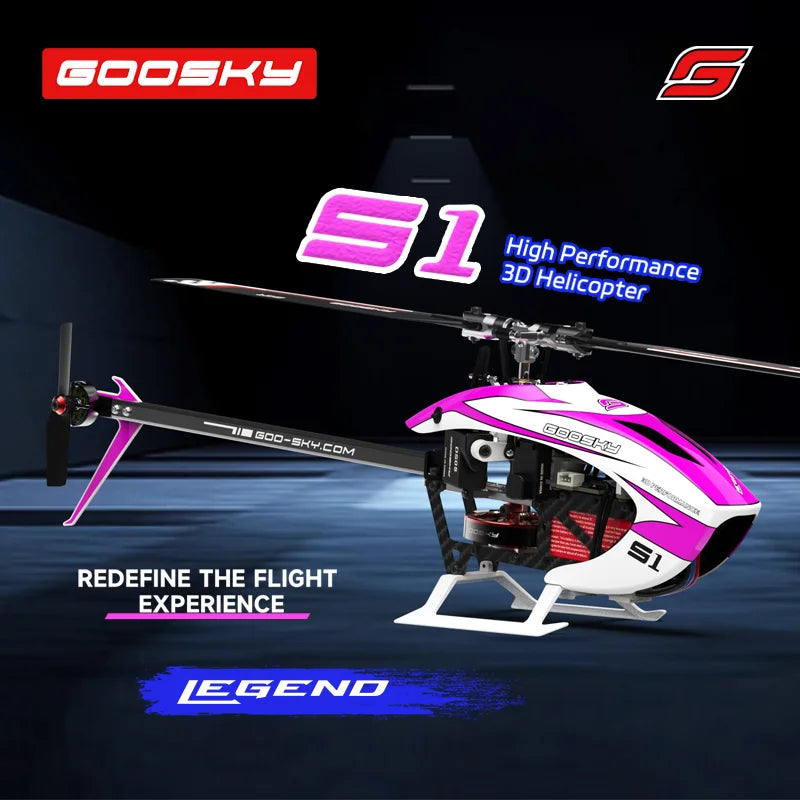 Helicóptero RC, Avión de Control Remoto, Juguete para Niños y Adultos, Radiocontrol, Vuelo Inalámbrico, Profesional, Goosky S1 RTF Heli