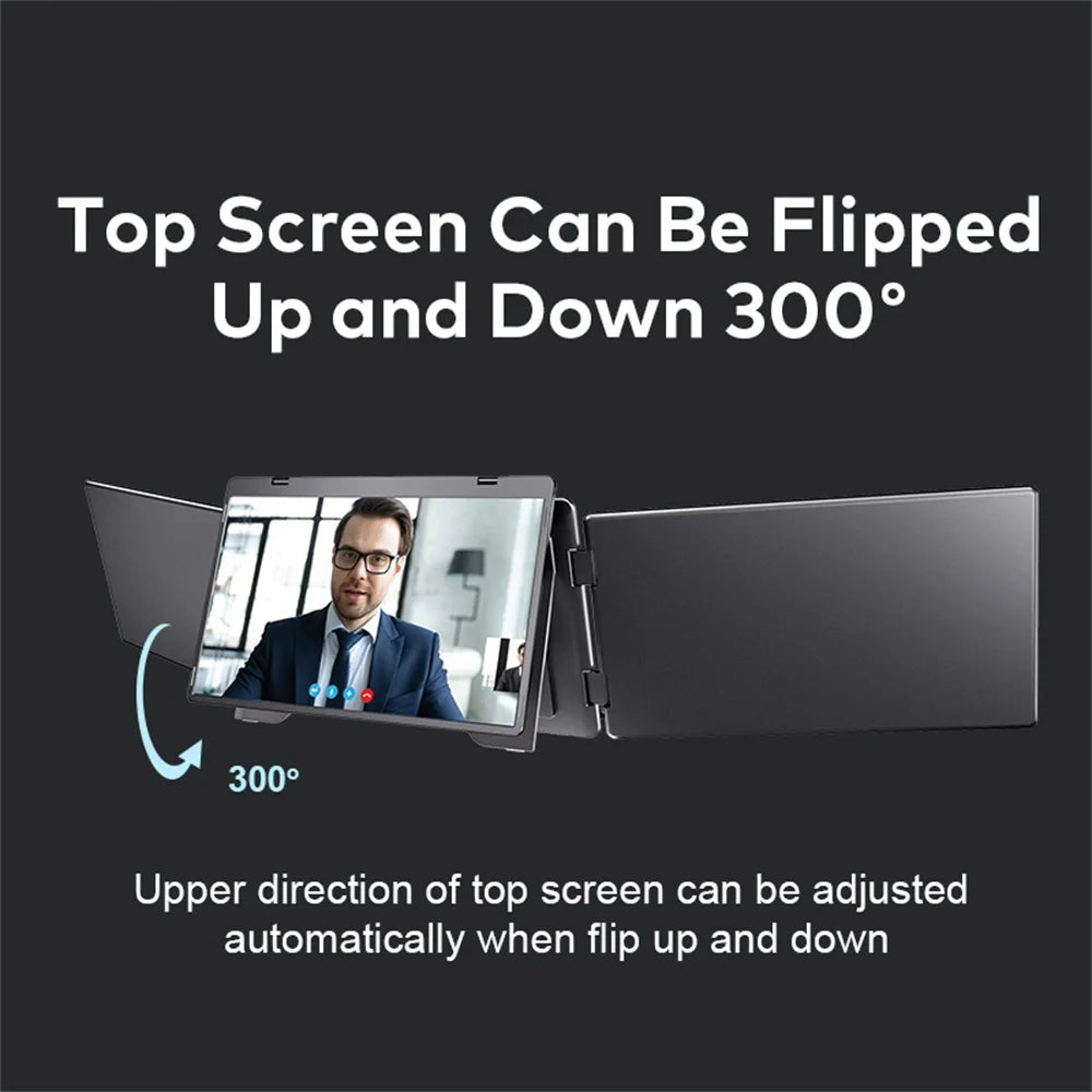 Rospider Extensor de Pantalla Triple de 18.5 Pulgadas, Monitor Portátil IPS 1080P para Juegos, Compatible con Laptops de 12 a 18 Pulgadas, MacBook, Windows