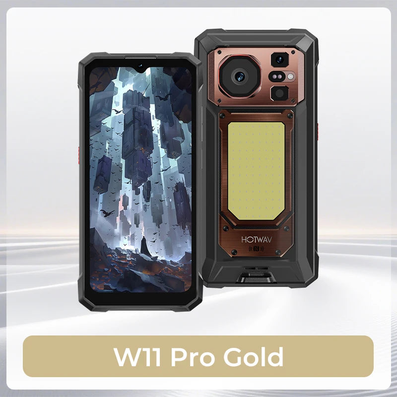 HOTWAV Newest W11 Pro Android 16 Octa-core Rugged Cellphone 6.6'' FHD+ 120Hz Display 20800mAh Massive Battery 33W Fast Charging Smartphone 6GB RAM 256GB ROM Super Camping Light 64MP+20MP+16MP Camera Mobile Phone With Hi Hoti