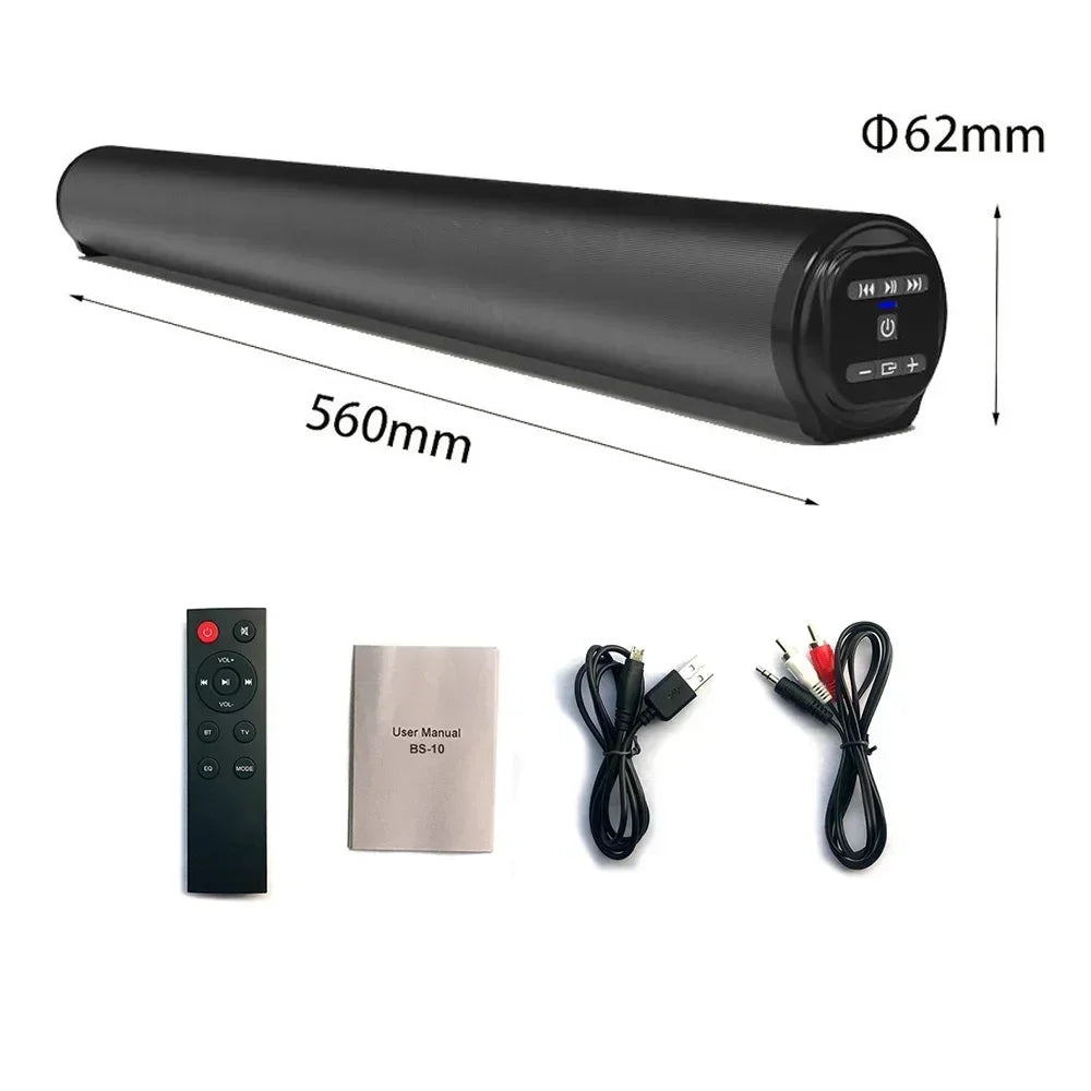 Altavoz inalámbrico con barra de sonido Bluetooth, Subwoofer con cable envolvente estéreo, proyector de TV para el hogar, altavoz de sonido superpotente para exteriores