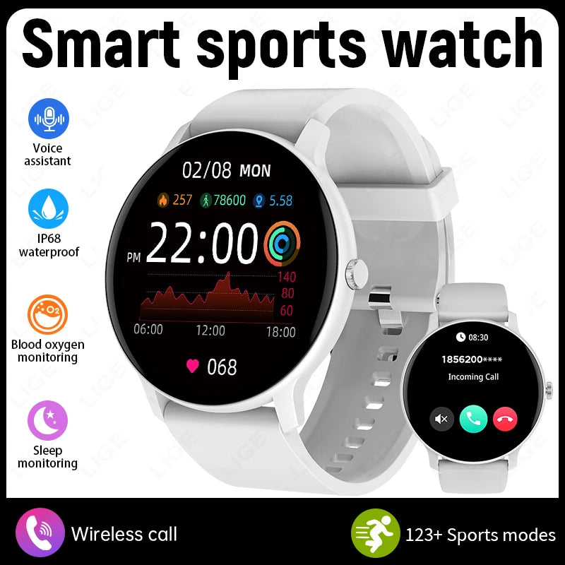 LIGE Nuevo Reloj Inteligente para Mujer Llamada Bluetooth Pronóstico del Tiempo en Tiempo Real Relojes Deportivos para Mujer Reloj Inteligente para Hombre y Mujer para Android iOS