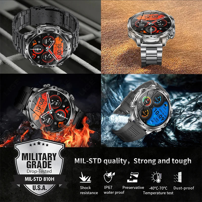 Reloj inteligente para hombre 2026, pantalla grande HD de 1.9 pulgadas, llamadas Bluetooth, reproductor de música, rastreador deportivo de fitness, monitor de salud, smartwatch para hombre
