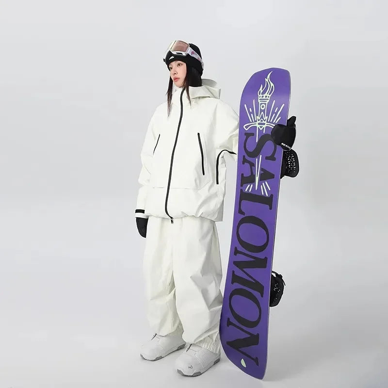2025 monos sueltos para hombre, novedad de invierno, ropa deportiva para exteriores, conjunto de Snowboard transpirable térmico a prueba de viento, traje de esquí cálido para mujer para adultos