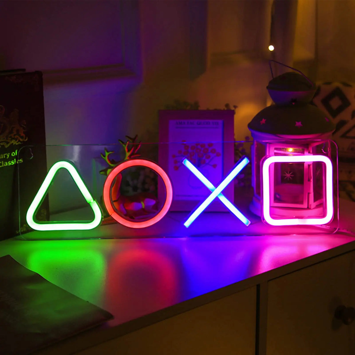 Gamepad Shape Neon Sign for Teen Boys' Gamer Room Wall Home Decoration Led Light Night Lamp Cool Gamer Gifts