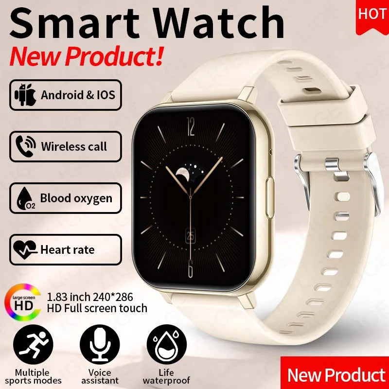 LIGE Nuevo reloj inteligente con llamadas BT para mujer, monitoreo de salud, resistente al agua IP68, notificaciones inteligentes y asistente de voz para hombre