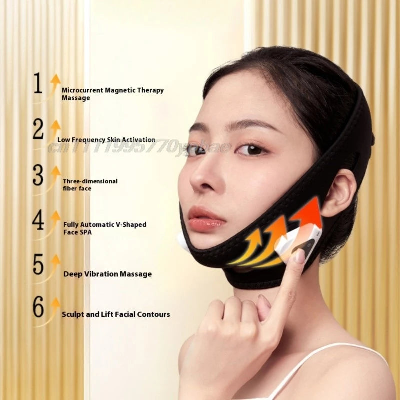 Masajeador Facial en Forma de V EMS - Dispositivo de Lifting Facial Antienvejecimiento para Uso Doméstico, Mascarilla Reafirmante para el Cuidado de la Piel
