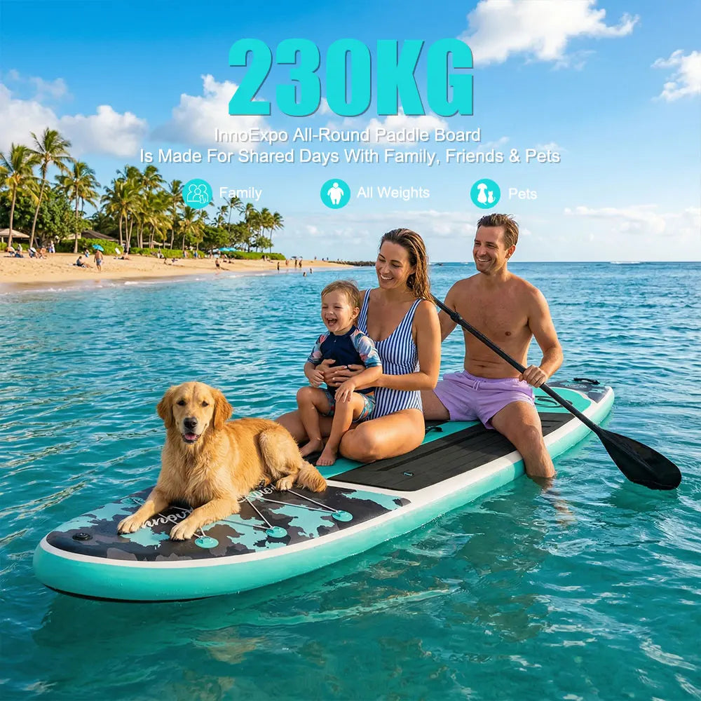 InnoExpo Tabla de Paddle Surf Inflable de 320-350 cm, Tabla de Surf, Tabla de SUP, Antideslizante, para Deportes Acuáticos, Tabla de Paddle Surf ISUP