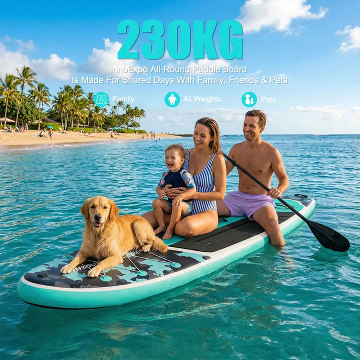 InnoExpo Tabla de Paddle Surf Inflable de 320-350 cm, Tabla de Surf, Tabla de SUP, Antideslizante, para Deportes Acuáticos, Tabla de Paddle Surf ISUP