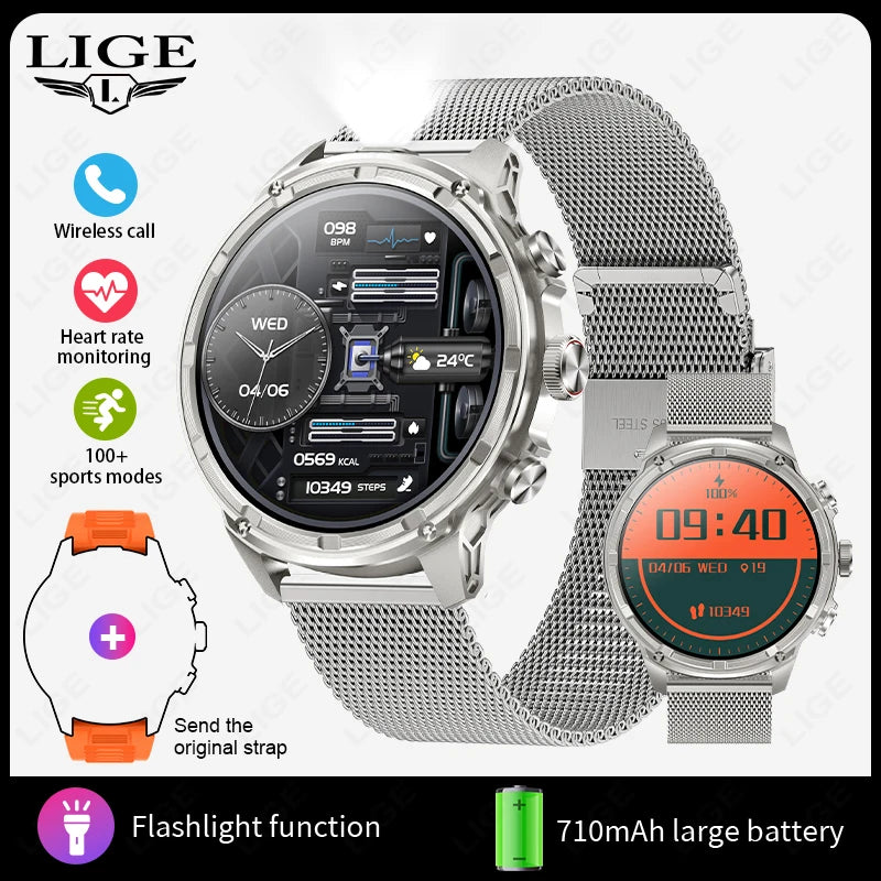 For Android IOS GPS Track Smart Watch Men 1.85-Inch Ultra HD AMOLED Screen 710 Mah Battery Bluetooth Call SmartWatch 2026 New