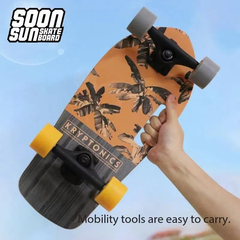 Mini monopatín portátil de 19 pulgadas, monopatín completo de arce, tabla de patín Drift Cruiser de alta velocidad para niños, adultos, principiantes, perro mascota