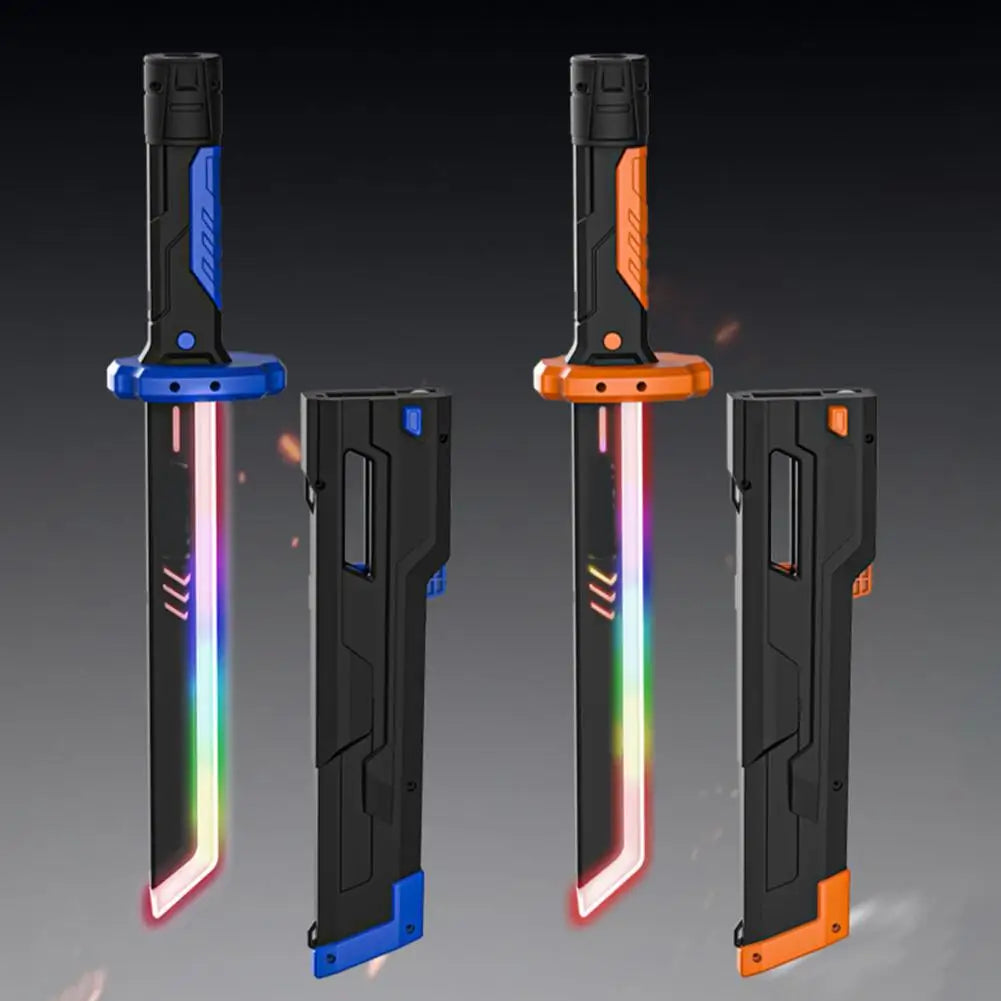 Espada láser de juguete brillante, colorida y luminosa, sable láser rojo y azul, espada telescópica de cosplay, juguete intermitente genial