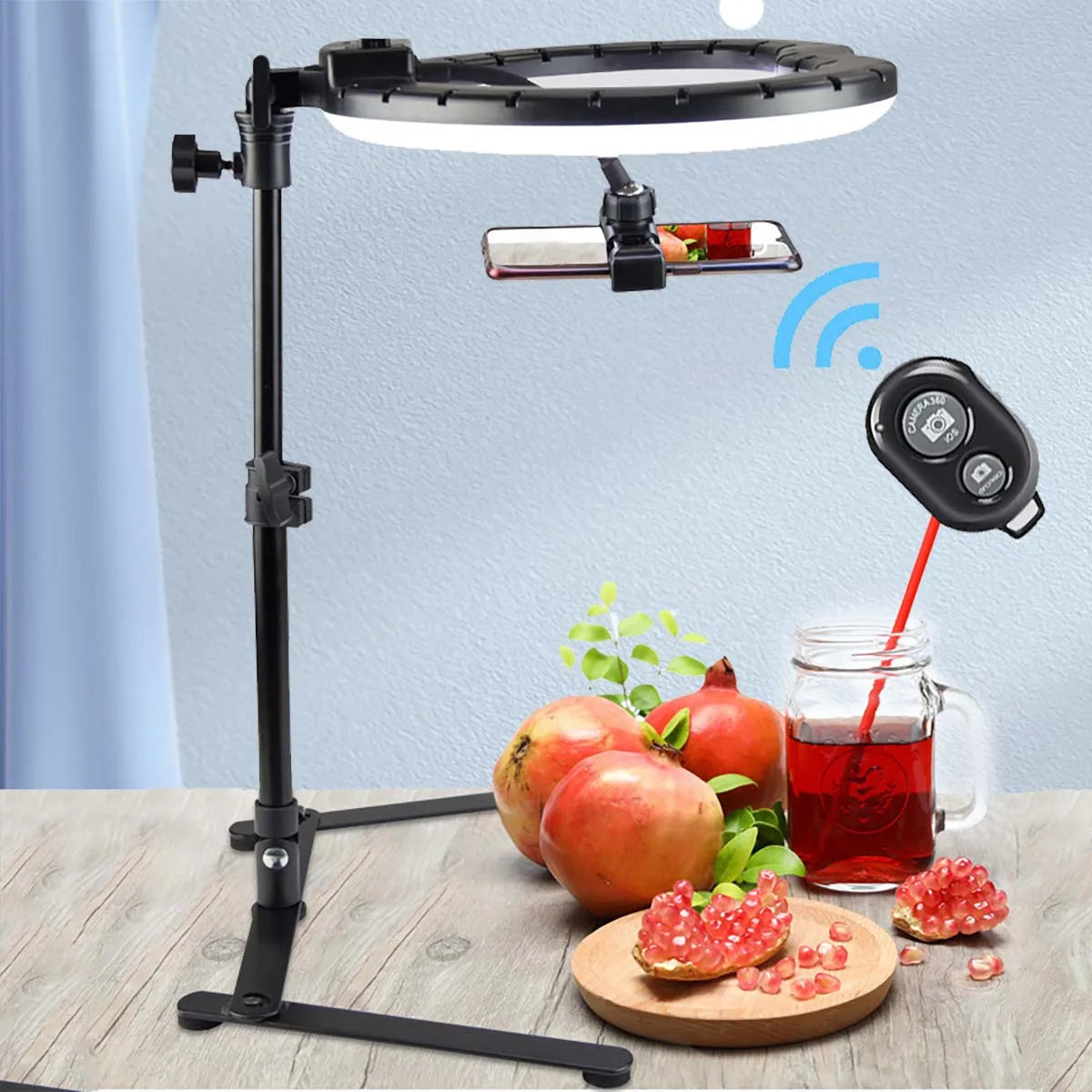Vídeo Youtube anillo de luz de relleno lámpara Live COOK 26CM fotografía iluminación teléfono Ringlight trípode soporte foto Led Selfie remoto