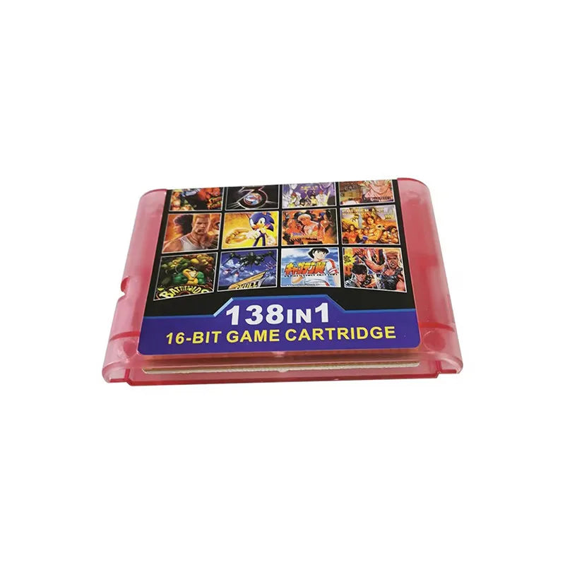 138 In 1 Retro Game Console MD Cartridge For GENESIS MegaDrive 16 Bit Game Cartridge