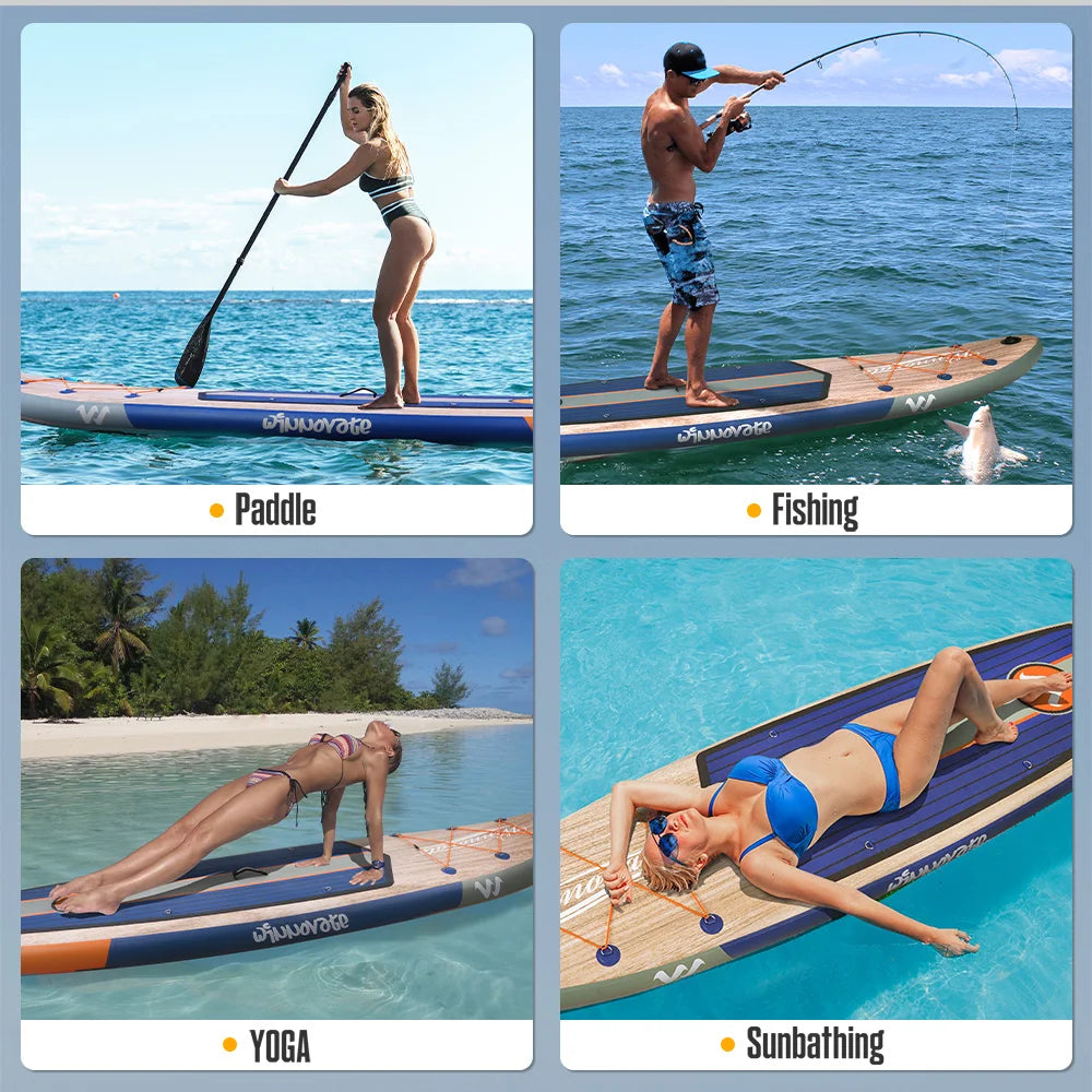 WNOVA W008 Tabla de Paddle Inflable Ultraligera 335*84*15 cm, Material PVC, Deportes Acuáticos para Adultos, Yoga, Pesca, Viajes, Surf, Tabla de Paddle Antideslizante
