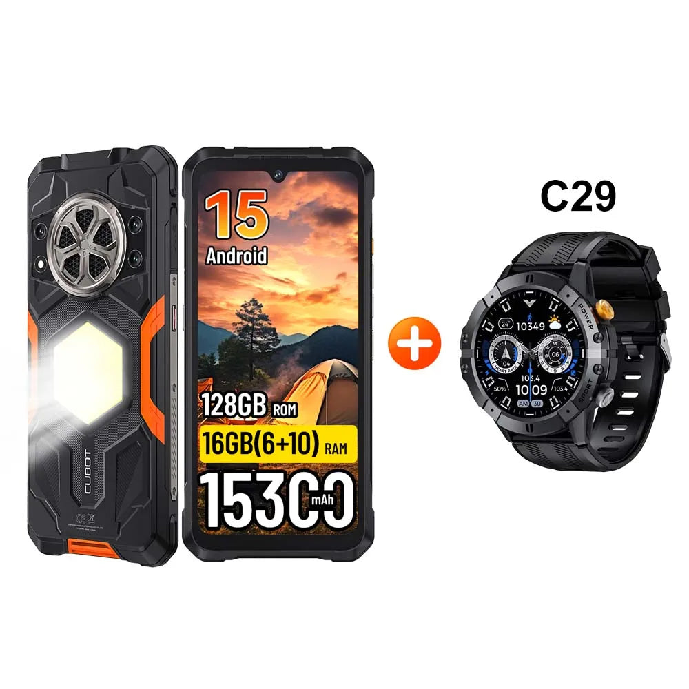 [Envío desde Polonia] CUBOT KingKong Power 5 Smartphone resistente Android 15 15300mAh 6.88" 16GB RAM (6+10) 128GB ROM Luz para acampar