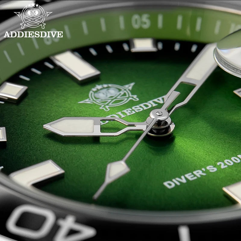 ADDIESDIVE New AD2089 Diver Watch for Men 41mm Ceramic Bezel BGW9 Luminous 200m Waterproof Fashion Stainless Steel Quartz Watch