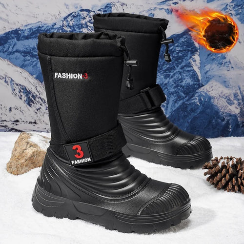 Botas de nieve nuevas para hombre, ideales para otoño e invierno, con forro polar y suela gruesa, resistentes al frío, cálidas para actividades al aire libre, impermeables, antideslizantes y aptas para senderismo.