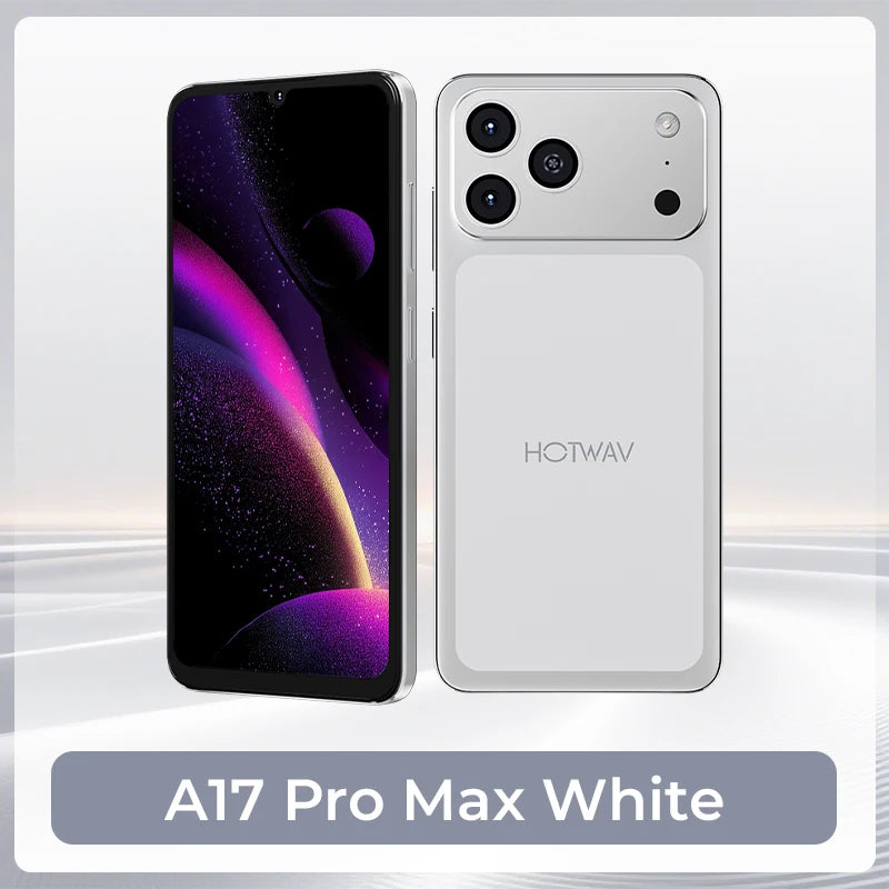 Smartphone HOTWAV A17 Pro Max 6.75'' 120Hz 4GB 256GB Teléfono móvil Android 15 5160mAh Delgado con conector para auriculares de 3.5mm
