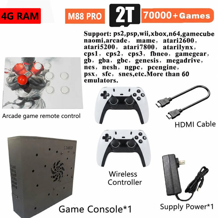 Consola de Juegos X8 Pro Mejorada con Ventilador de Refrigeración Grande, 4GB DDR3, 500GB HDD, Sistema de Juegos HD Estable