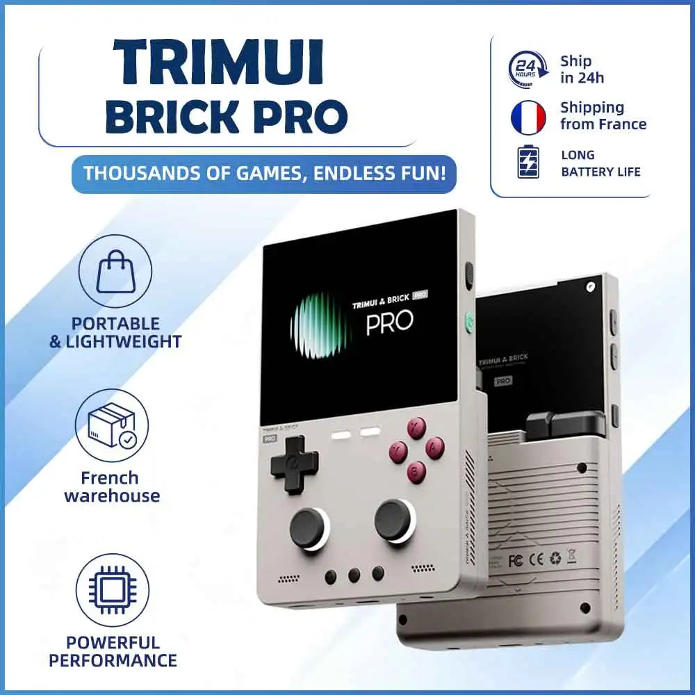 Consola de juegos portátil retro Trimui Brick Pro, construcción CNC unibody, batería de larga duración de 5000 mAh, joysticks de efecto Hall, pantalla IPS de 3.95", emulador Linux, regalo