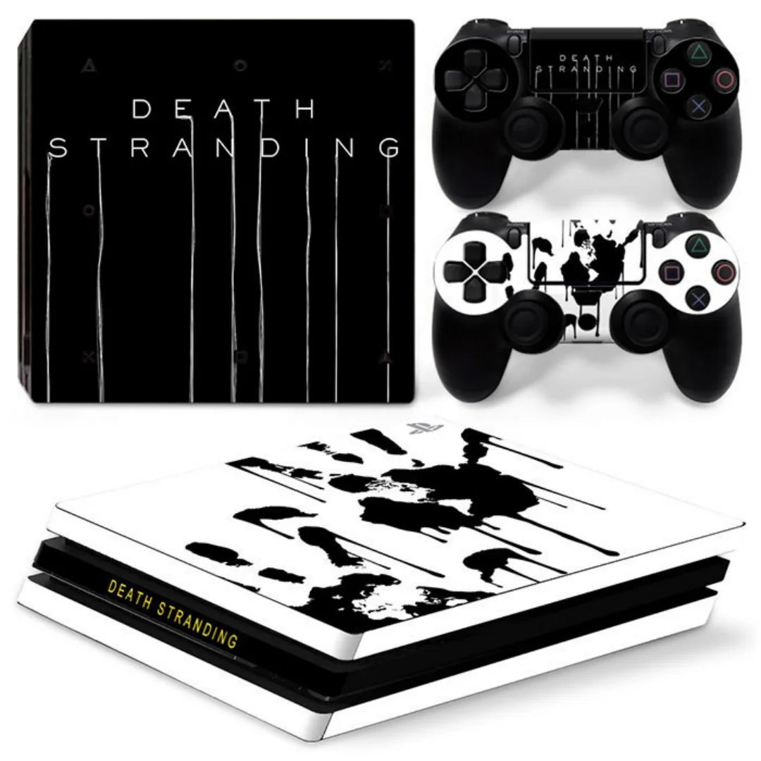 Protective Vinyl Decal Skin Sticker Full Set Cover Wrap for PS4 Pro Console and 2 Controllers