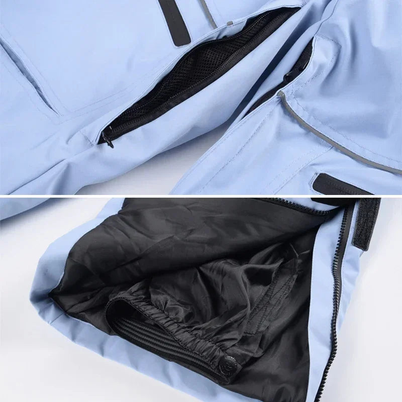 2024 deporte al aire libre hombre pantalones de esquí a prueba de viento mujeres pantalones de nieve montaña algodón Snowboard monos femeninos ropa impermeable