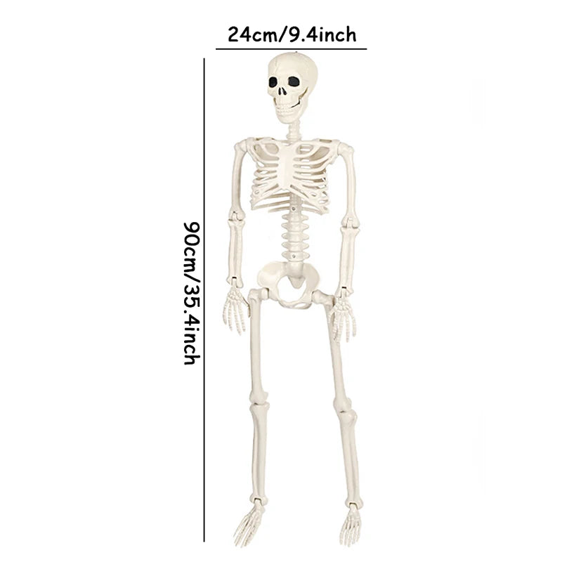 Esqueleto móvil de Halloween, huesos de calavera humana falsa, decoraciones para fiesta de Halloween, Bar en casa, Casa Encantada, accesorios de terror, juguetes ornamentales