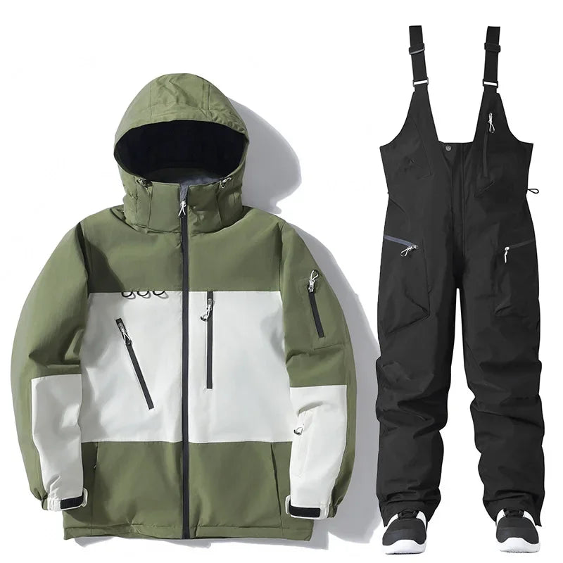Traje de esquí térmico para hombre y mujer, temporada de nieve 24-25, pantalones impermeables para snowboard y esquí.